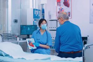 Cardiac patient getting explanation Cardiac patient getting explanation